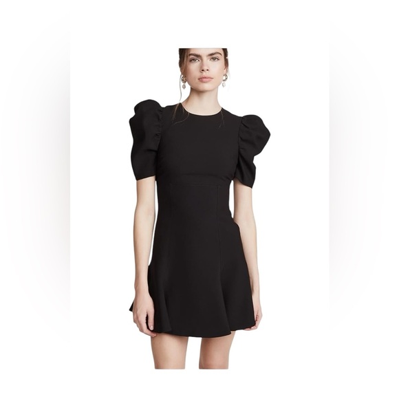 Likely .Black Puff Sleeve Mini Dress